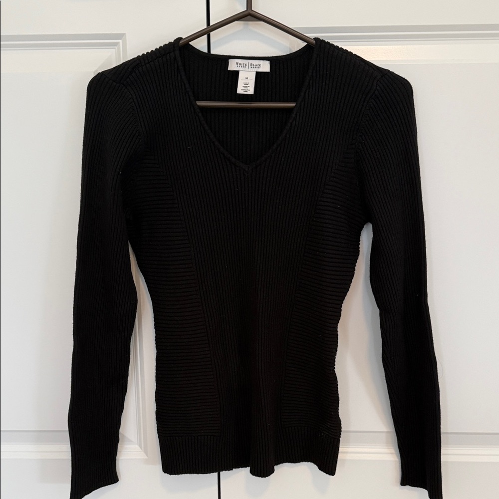 White House Black Market Black V-Neck Sweater